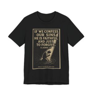christian graphic tee – 1 john 1:9 'if we confess our sins he is faithful' inspirational t‑shirt