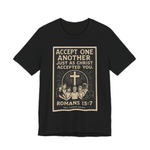 christian tee — "accept one another" romans 15:7 inspirational bible shirt